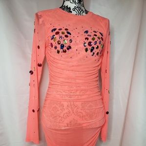 Sheer diamond studded dress